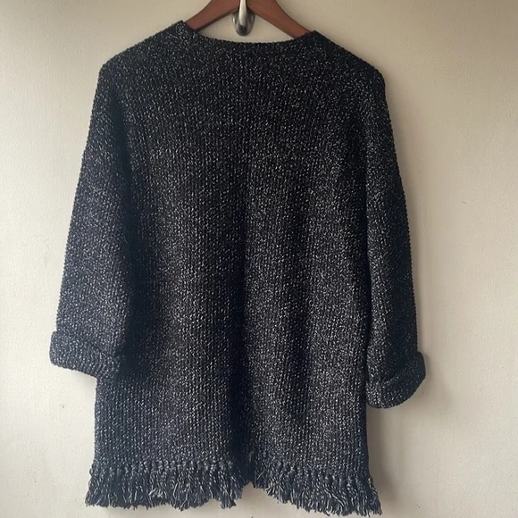 MADEWELL Memento Fringe Open Cardigan Sweater Blogger Favorite Black Size XS - Picture 9 of 9